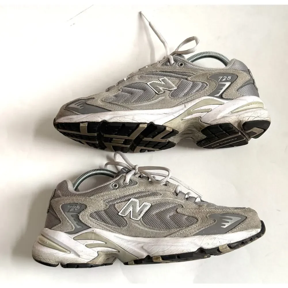 New Balance 725 Casual Lace Sneakers Gray Size 8
